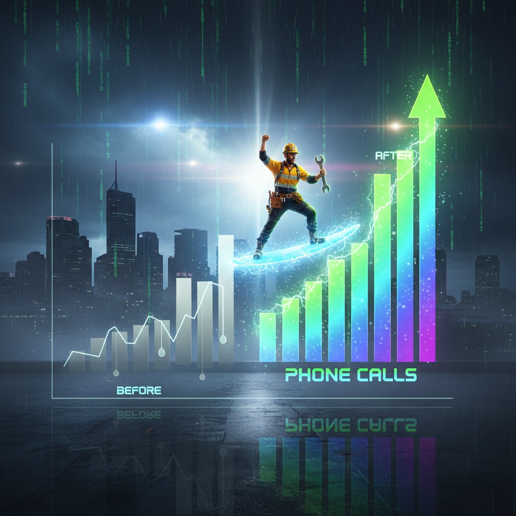 Before and after chart of calls for a Brisbane plumber