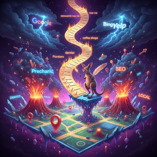 Local SEO checklist with map pins and tasks